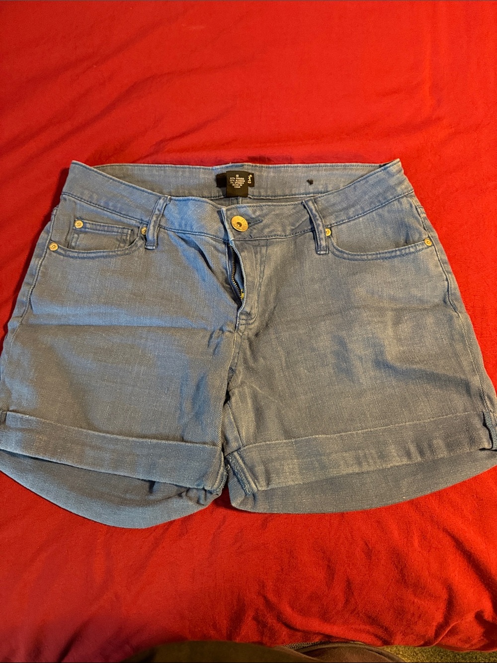 a.n.a Light Blue Denim Cuffed Women's Shorts